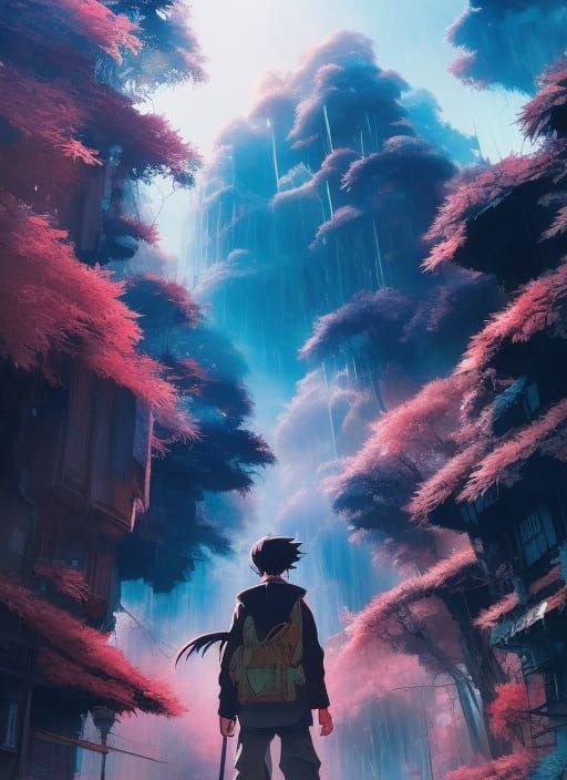 Hyperdetailed Street Scene Illustration in Gouache Style