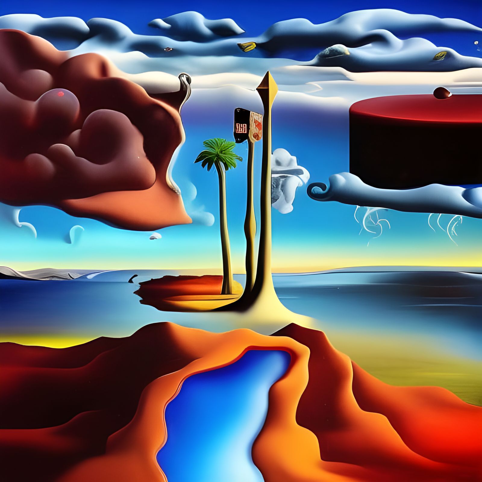 Surreal Road to Las Vegas: A Dali-esque Dreamscape