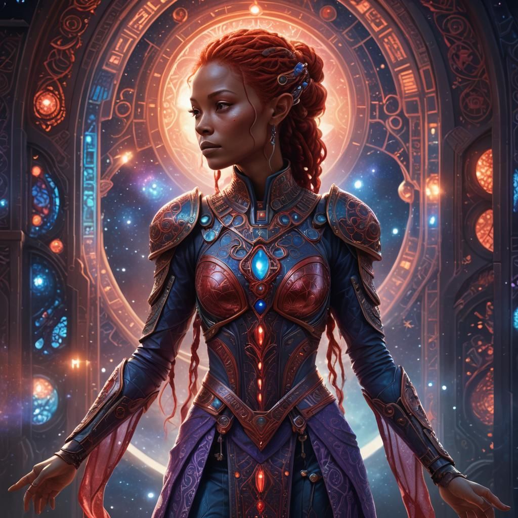 Red Alien in Spaceship: Fantasy Concept Art