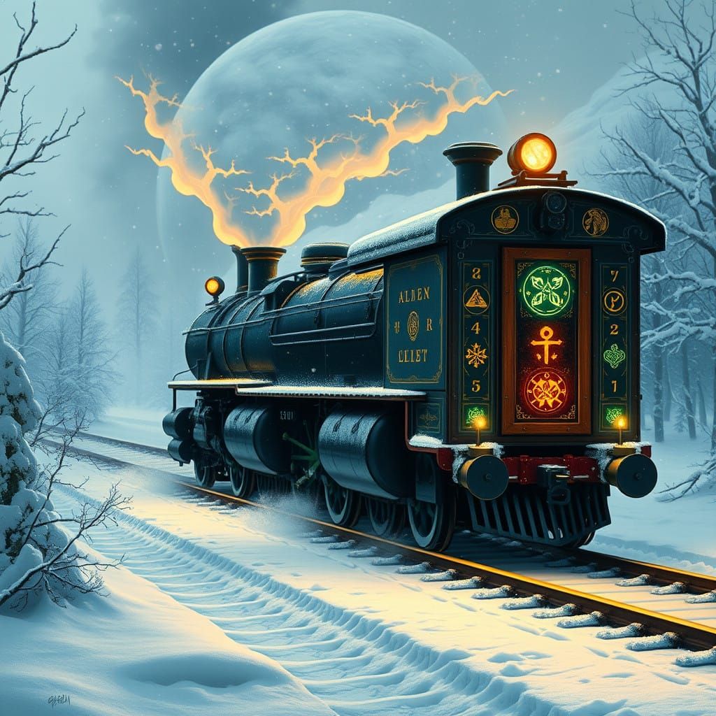 Steam Locomotive Embarks on a Magical Journey Through a Wint...