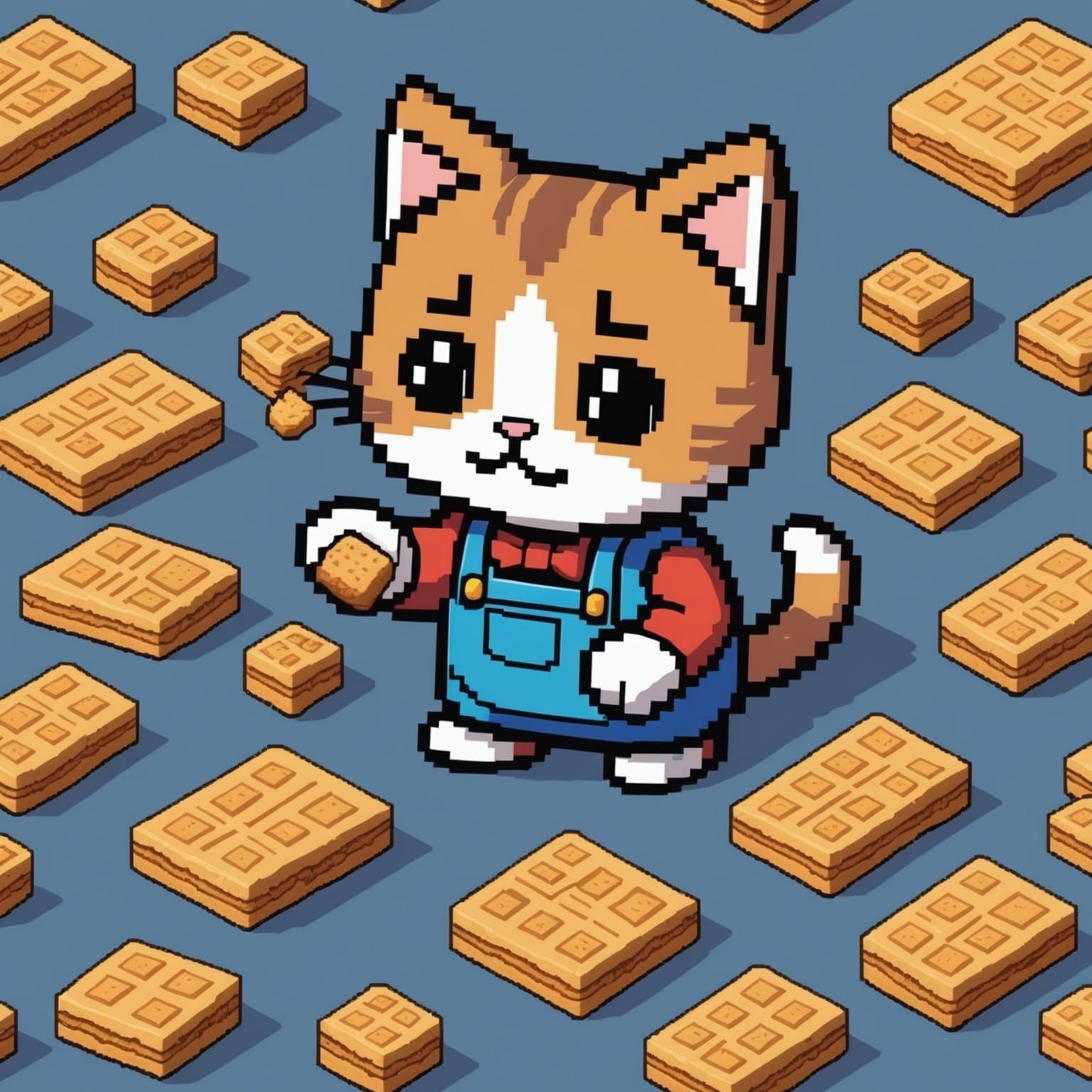 Pixel Art: Cat Making Biscuits