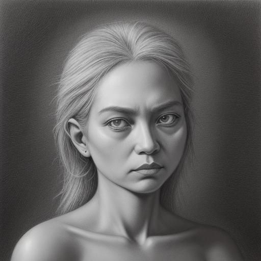 Oedipus and the Sphinx: Charcoal Drawing