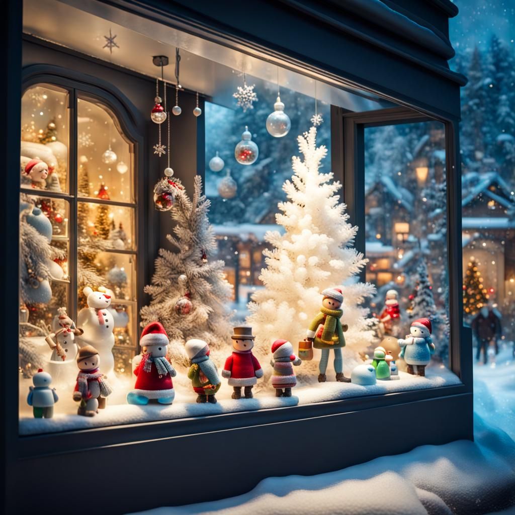 Christmas Toy Shop Window Display: Digital Masterpiece