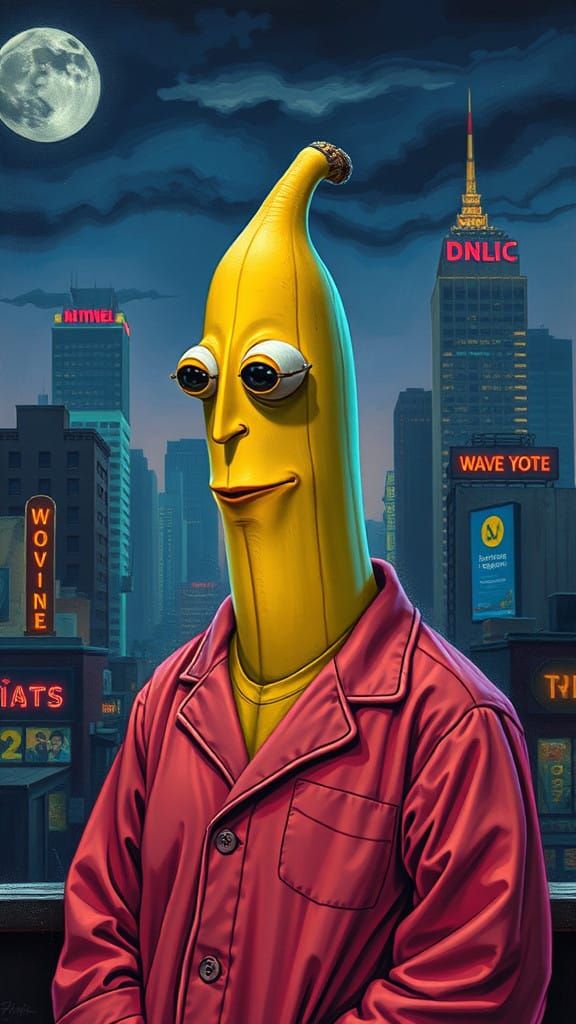 Surreal Banana in Post-Apocalyptic Pajamas