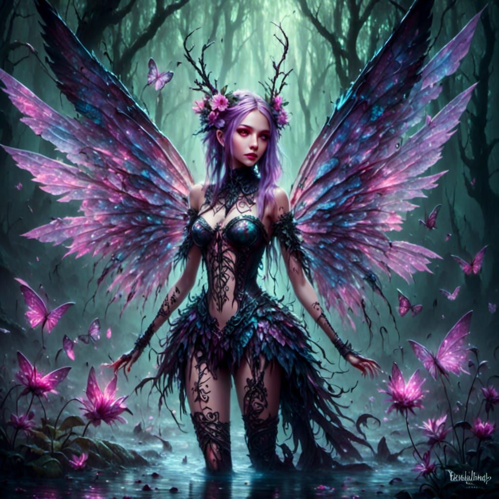 <lora:Thriller Fantasy:1.0> <lora:Glowing Runes:1.0> female ...