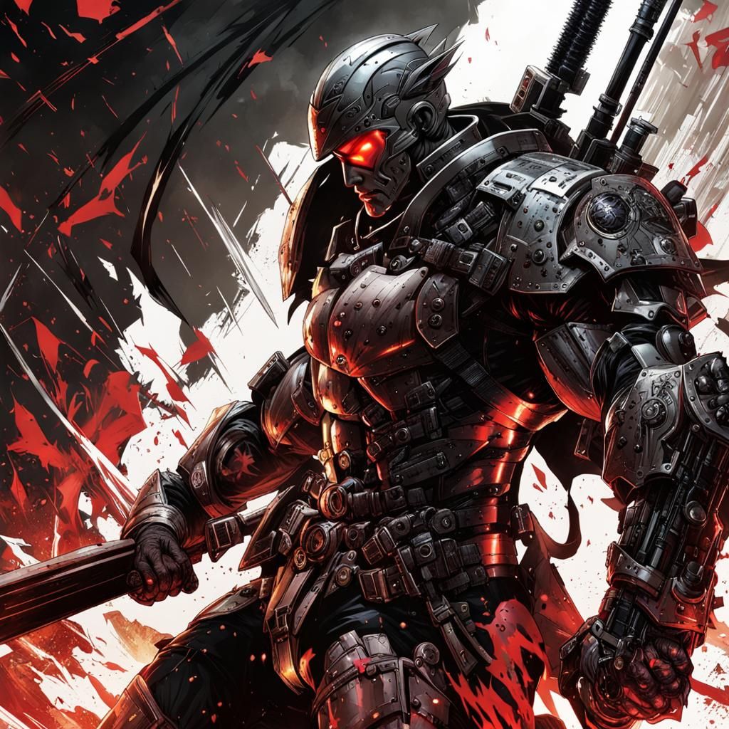 Epic Aetherpunk Warrior in Fantasycore Style