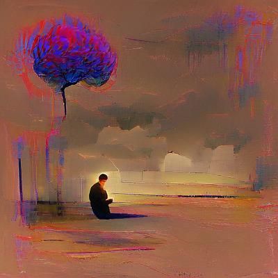 Solitary Man Lost in Thought