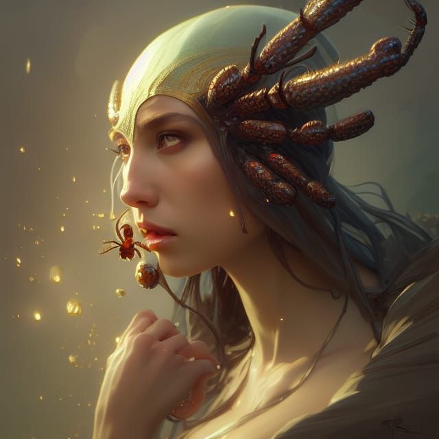 Spider Goddess Portrait in Photorealistic Style