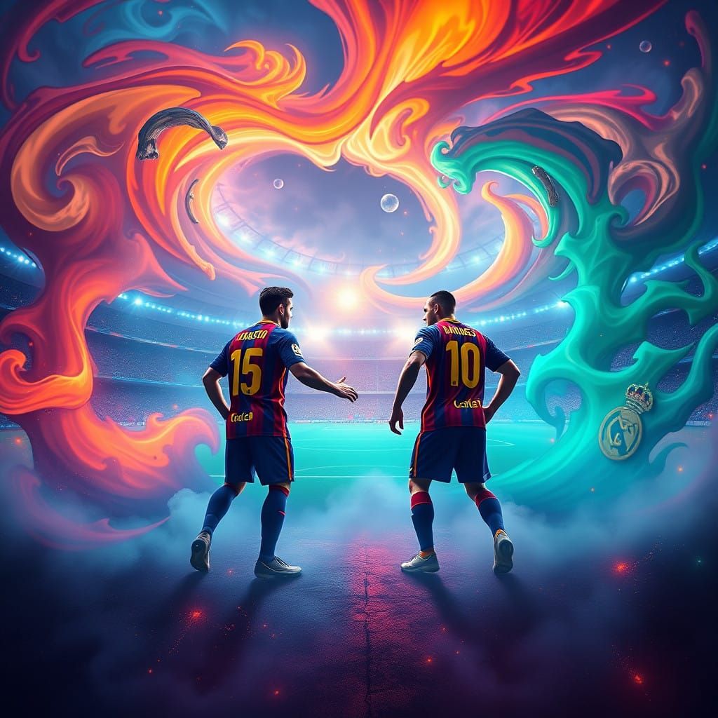 Epic Fantasy Football Clash: Barcelona vs Real Madrid in Dre...