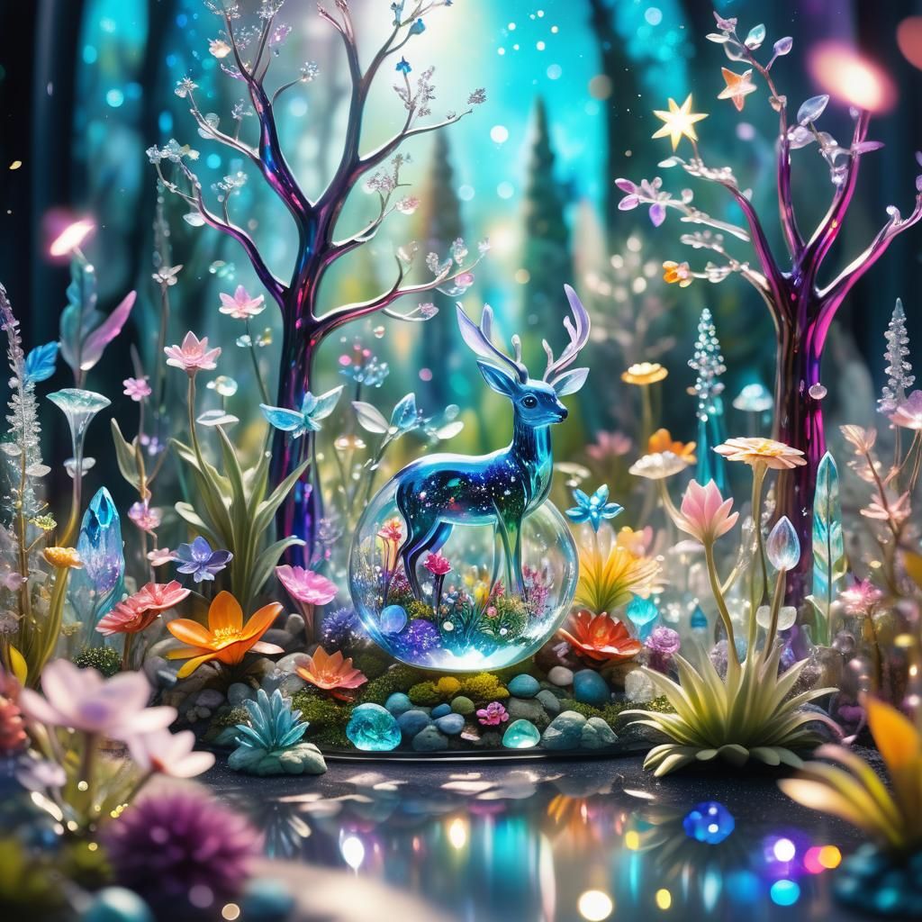 Crystal Garden: Surreal Astral Glass Landscape