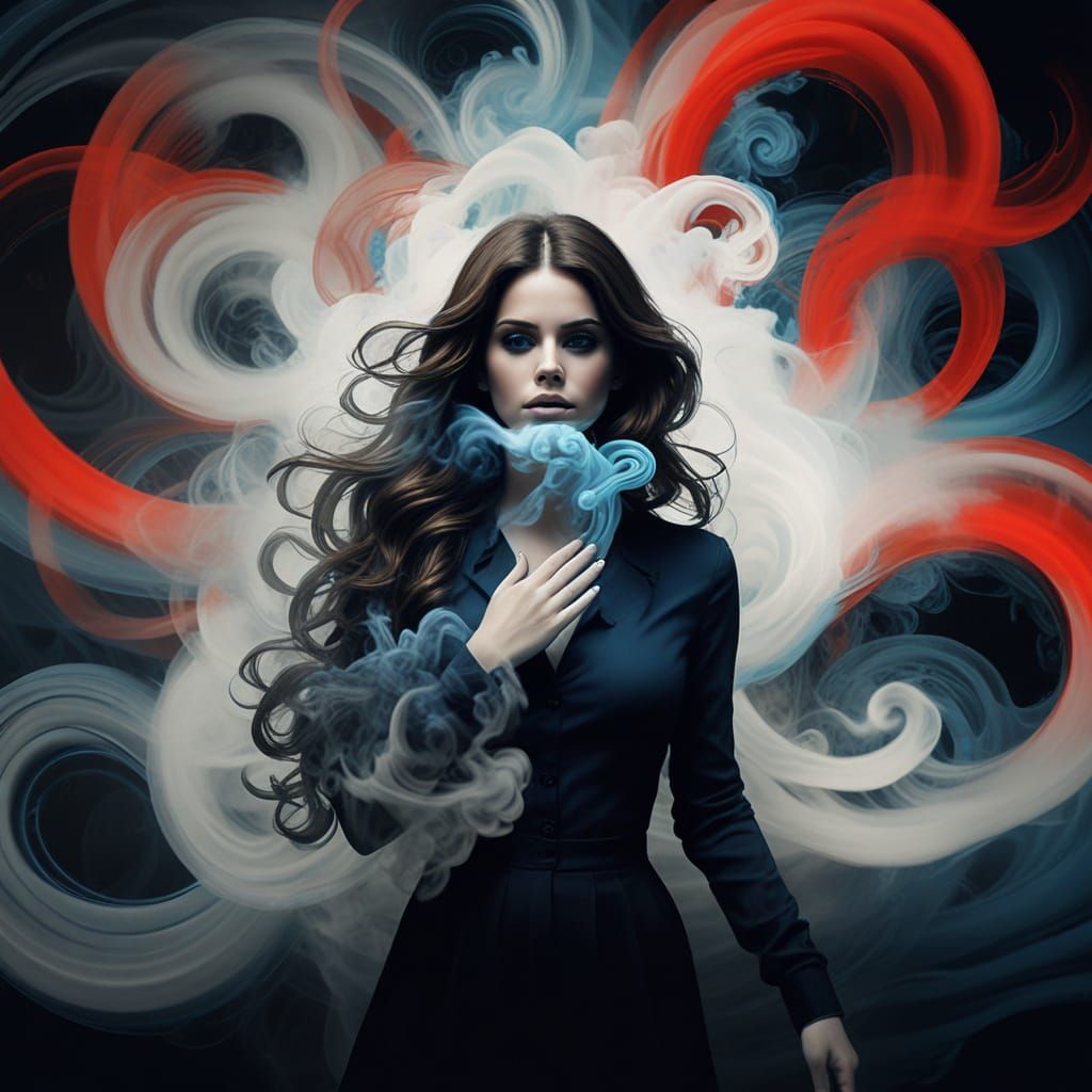 Lana Del Rey in Ethereal Blue Smoke