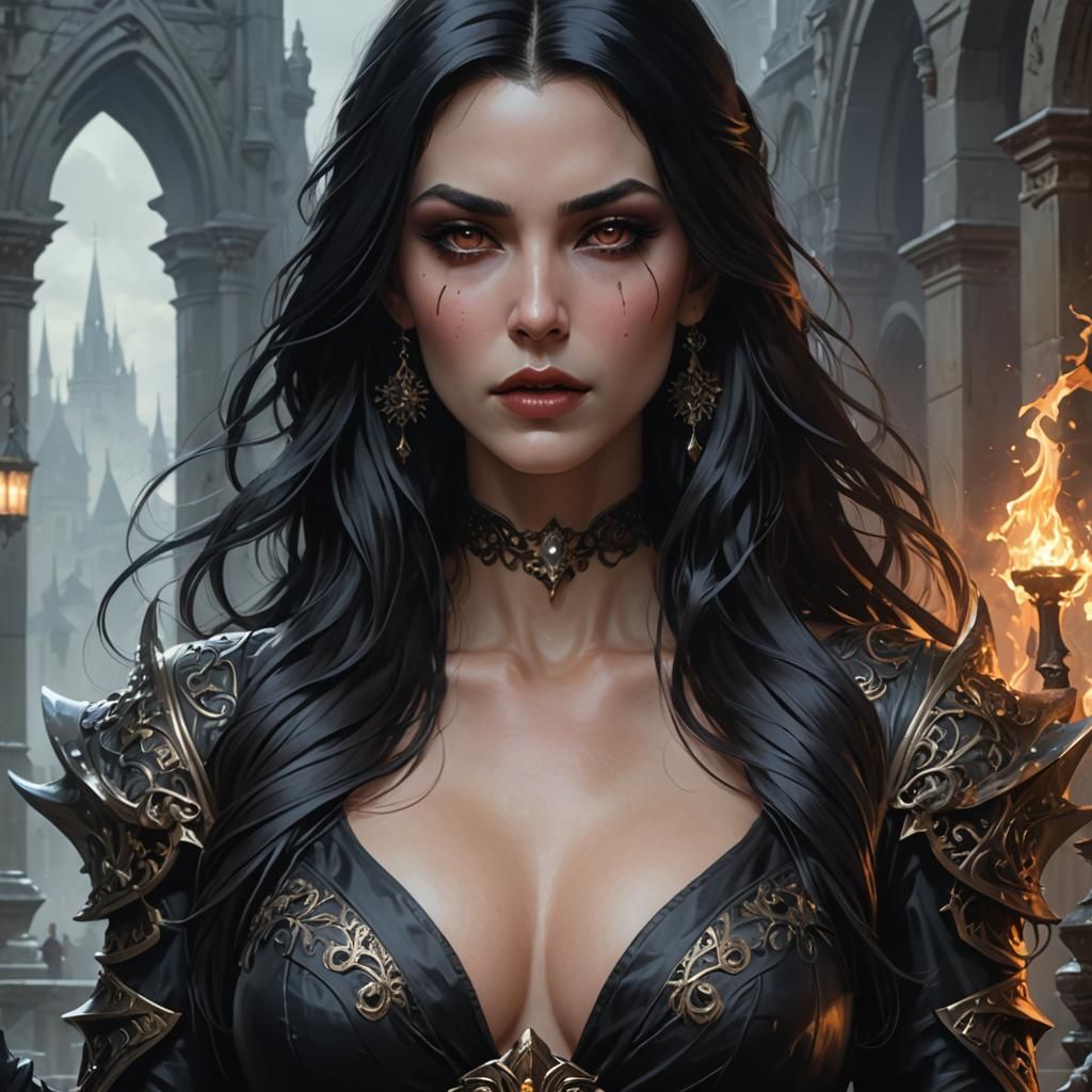 Epic Fantasy Necromancer with Undead Army