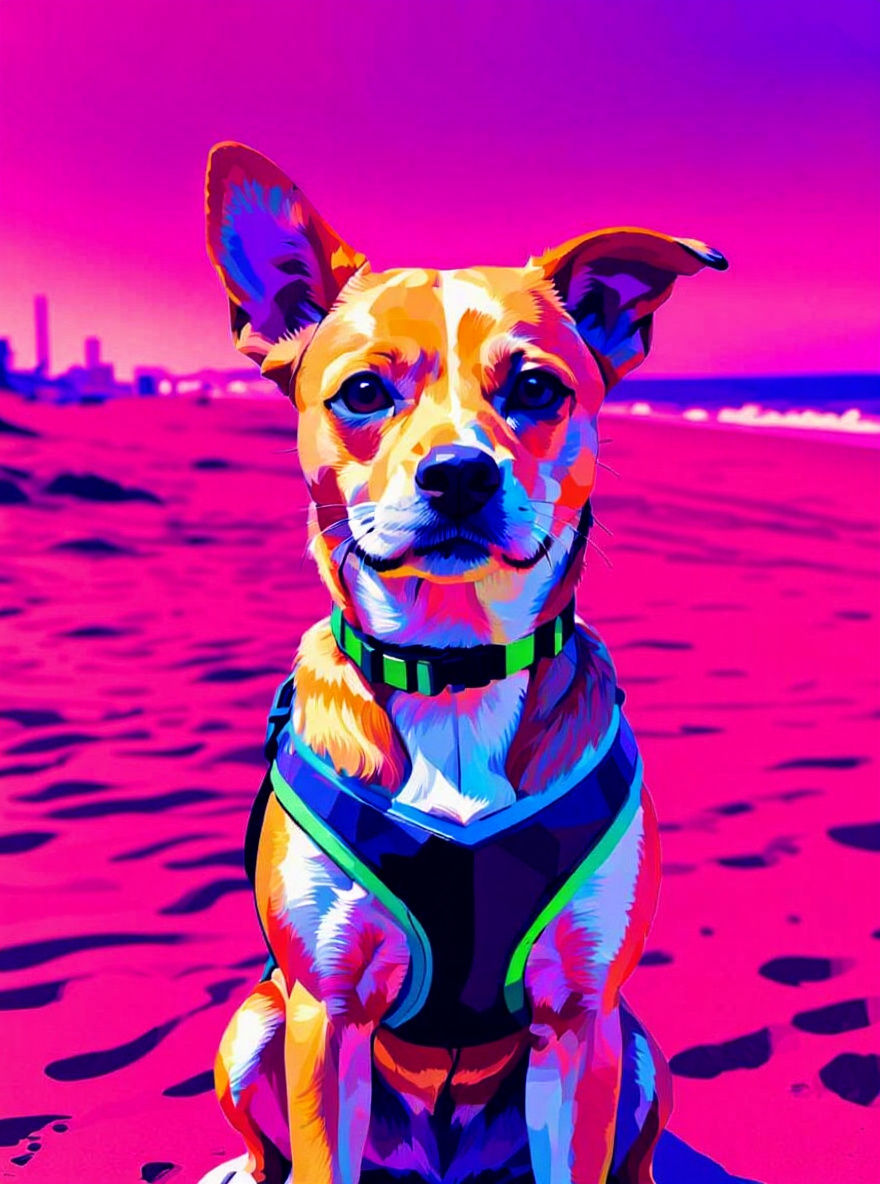 Neon WPAP Painting: Geometric Abstraction