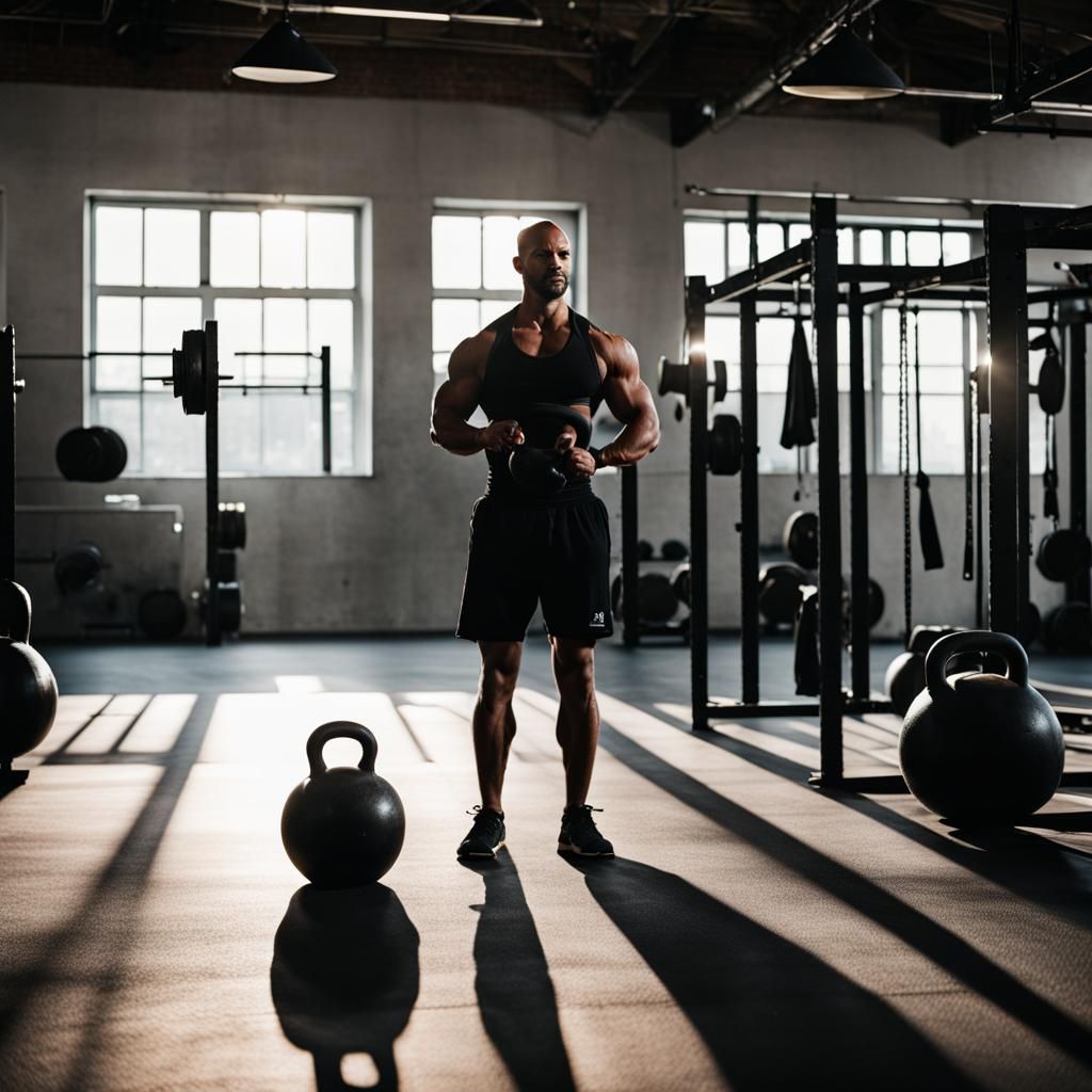 Kettlebell Workout: Man in Smoky Gym