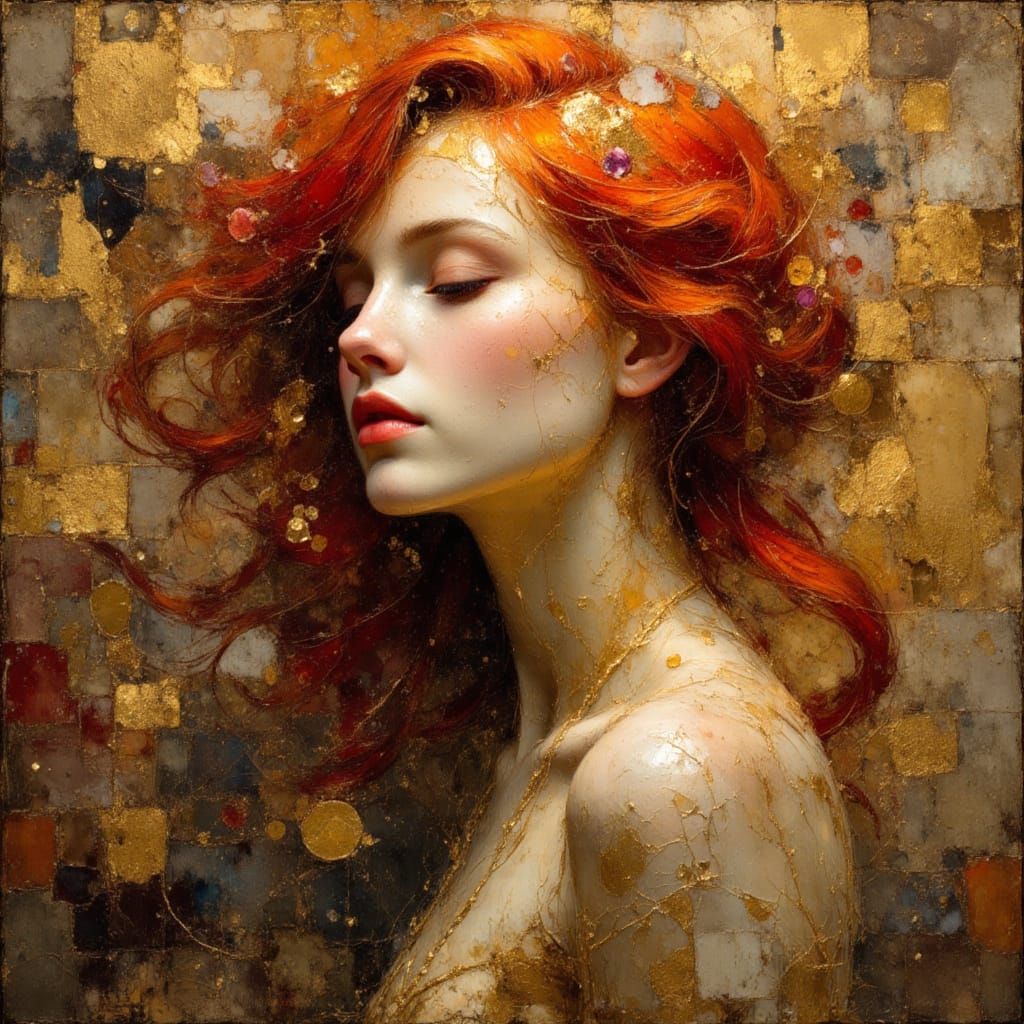Ethereal Redhead Portrait in a Mystical Style