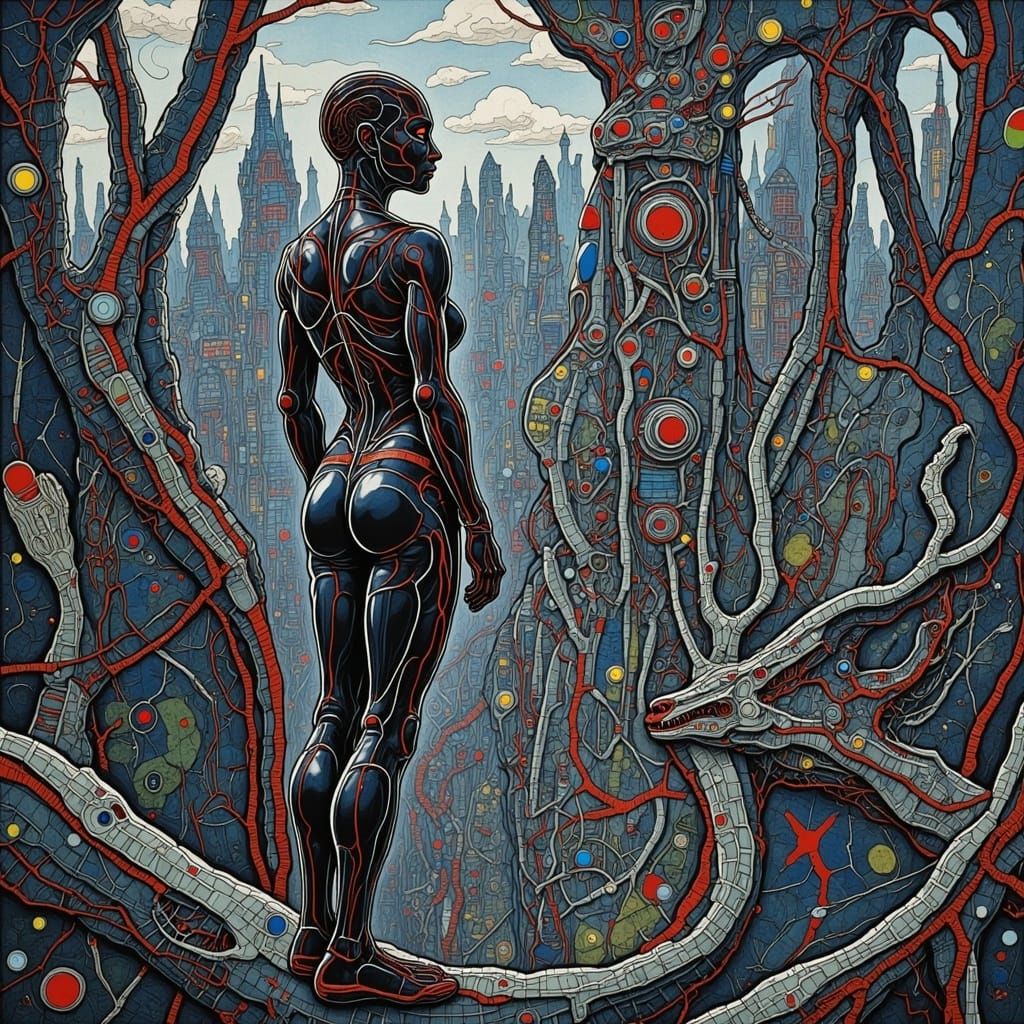 Futuristic Metropolis View in Syd Mead Style