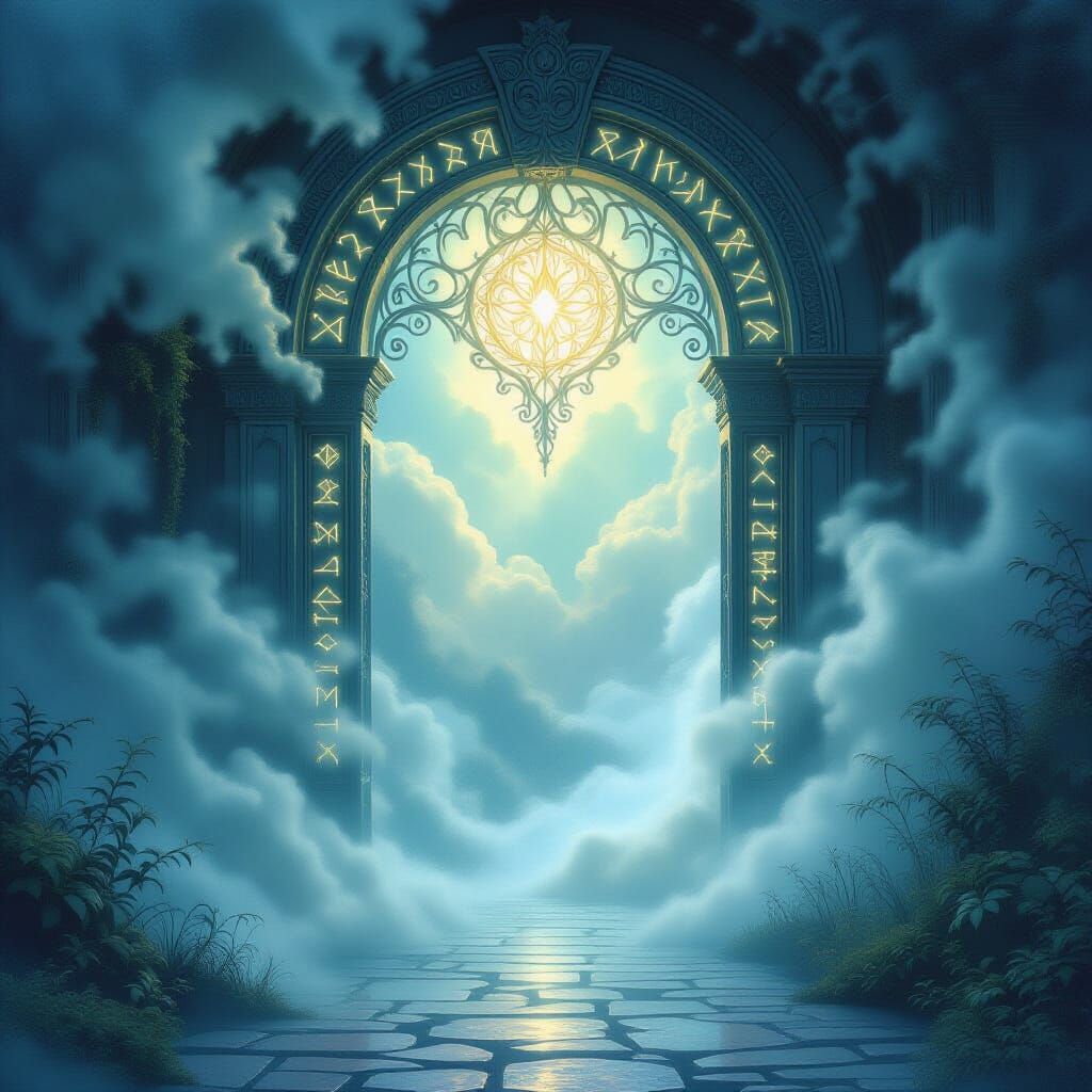 Mystical Doorway to Eternity in Art Nouveau Style