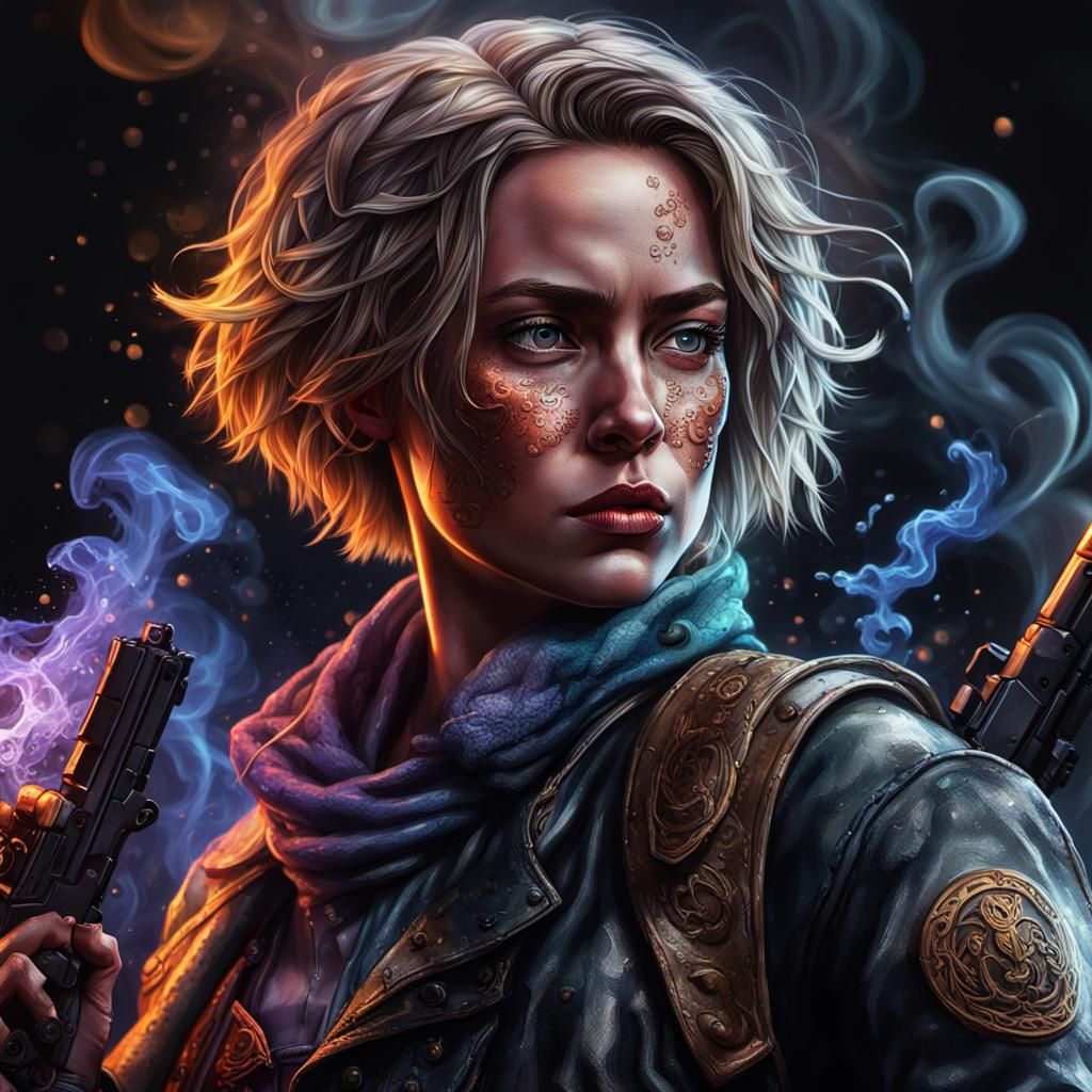 Rapunzel as a Villain in Splash Art Style