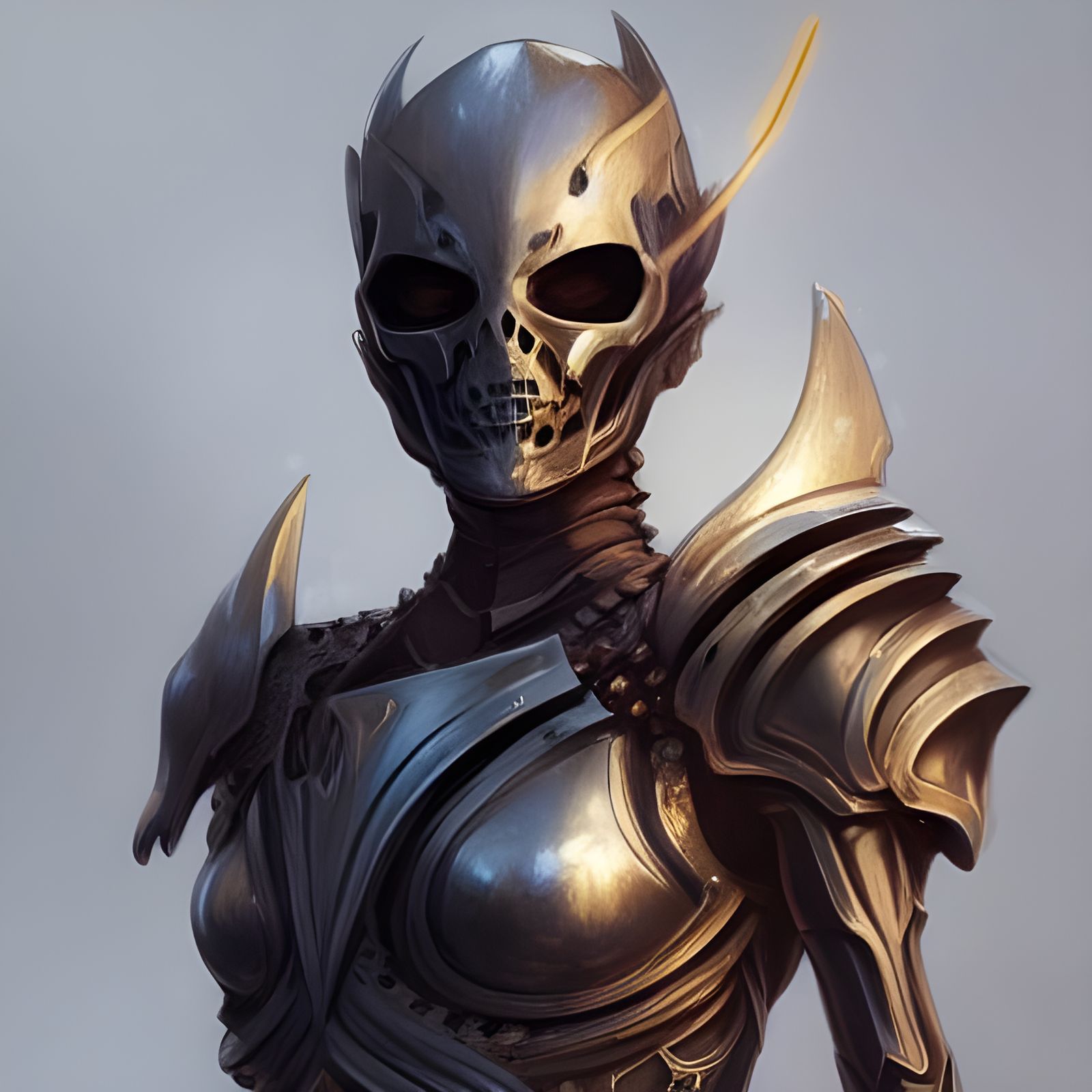 Lava Knight: Female Skeleton Armor Portrait