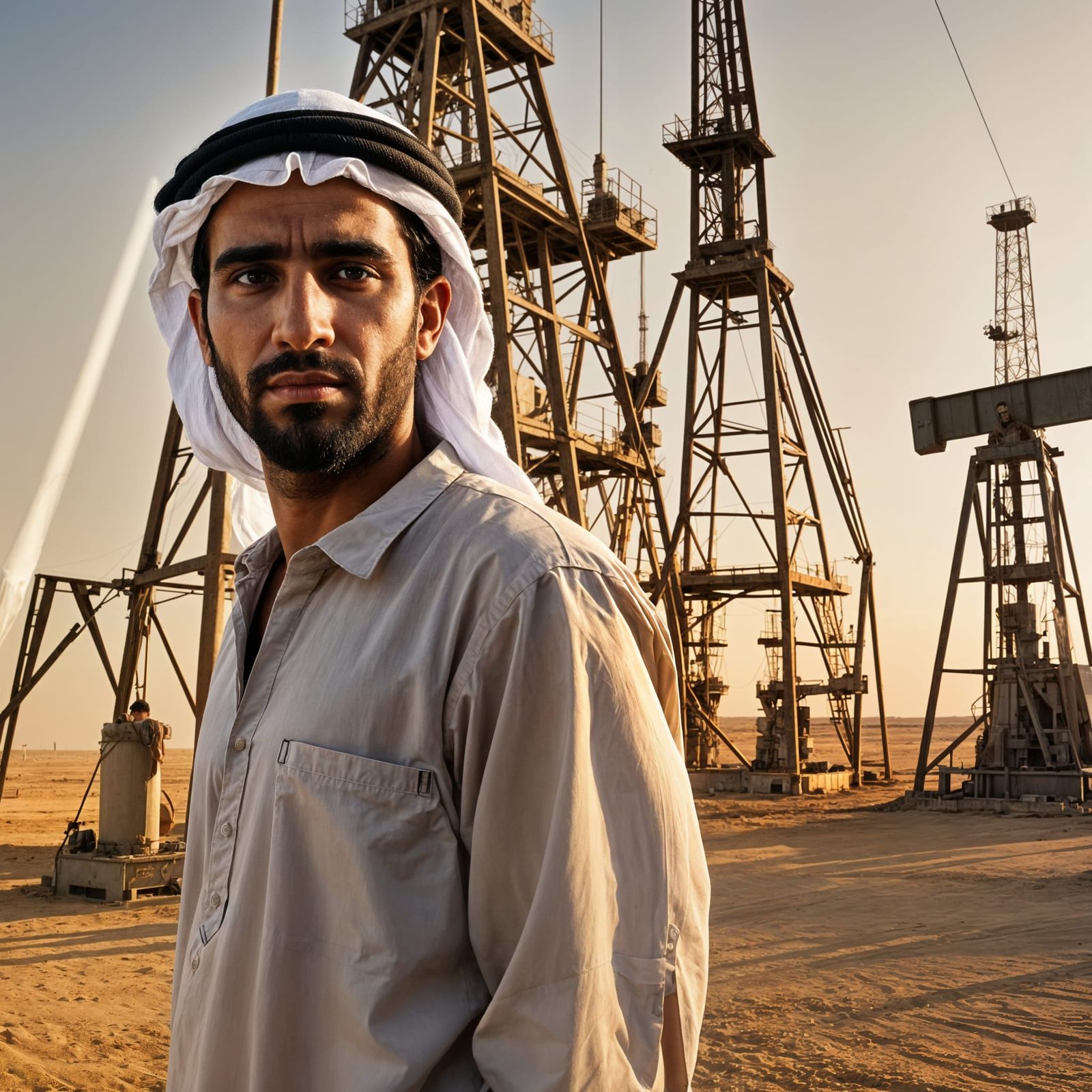 Kuwaiti Man in Thwab at Middle East Oil Fields