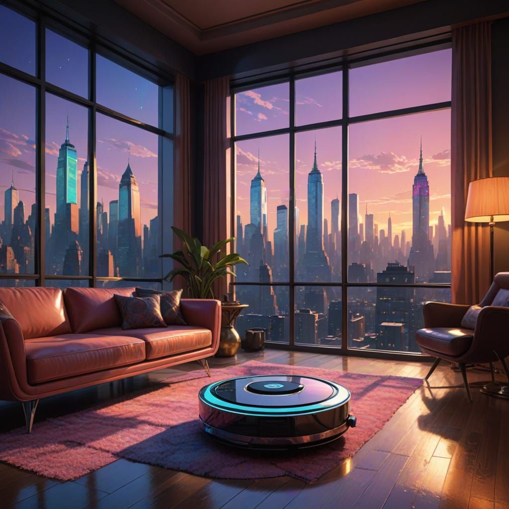Luxurious NYC Penthouse with Futuristic Robotic Vacuum