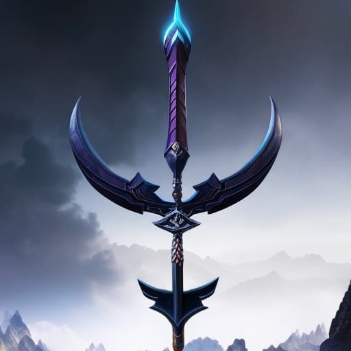 Mongolian Knight with Trident: Detailed Digital Art