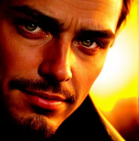 Intense Close-Up of Man's Face Showing Complex Emotions