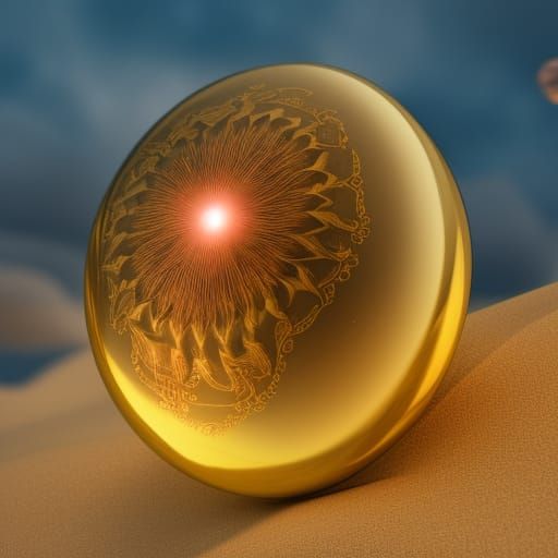 Ornate Egg and Sand Whales, Photorealistic Style