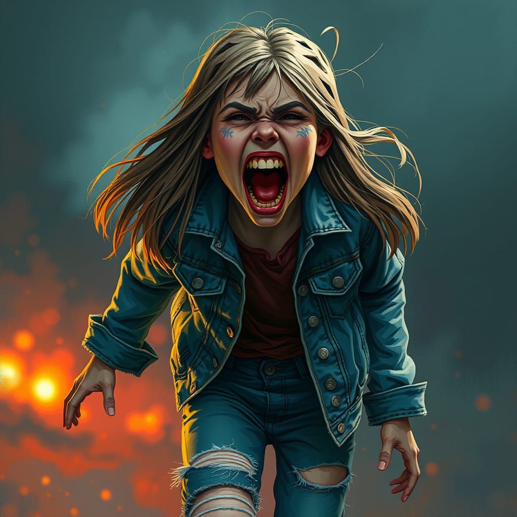 Terrified Girl Screams in Panic