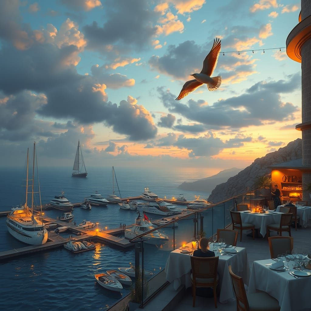 Five Stars Hotel Penthouse Restaurant Overlooking Ocean