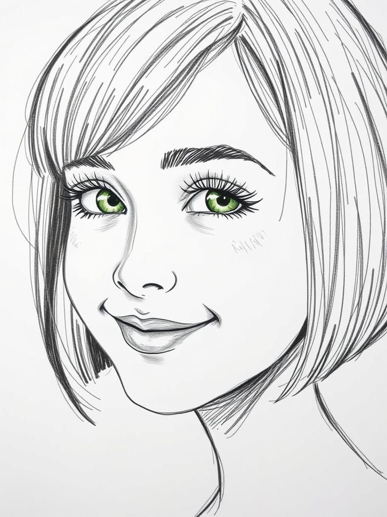 Beautiful Girl in Black and White Portrait