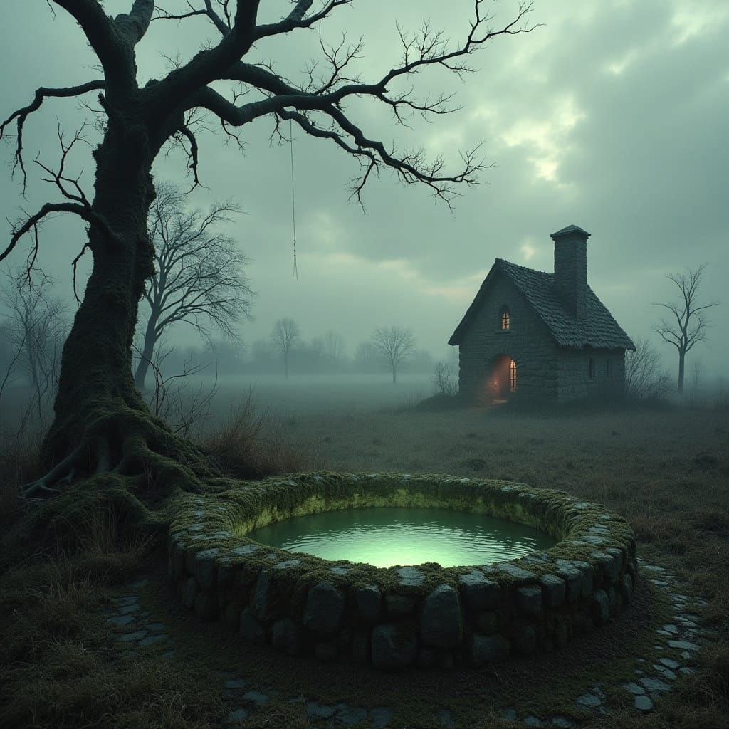 Gothic Countryside with Eerie Light