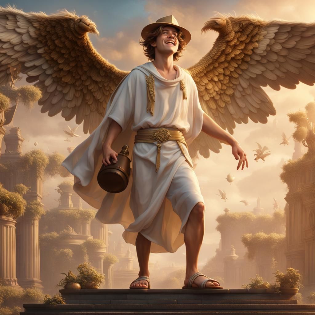 God Hermes as Detailed Fantasy Concept Art