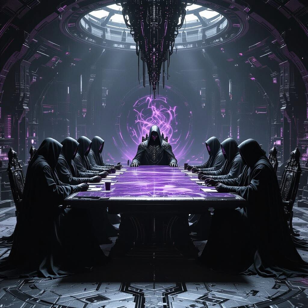 Biomechanical Last Supper in Dark Surreal Style