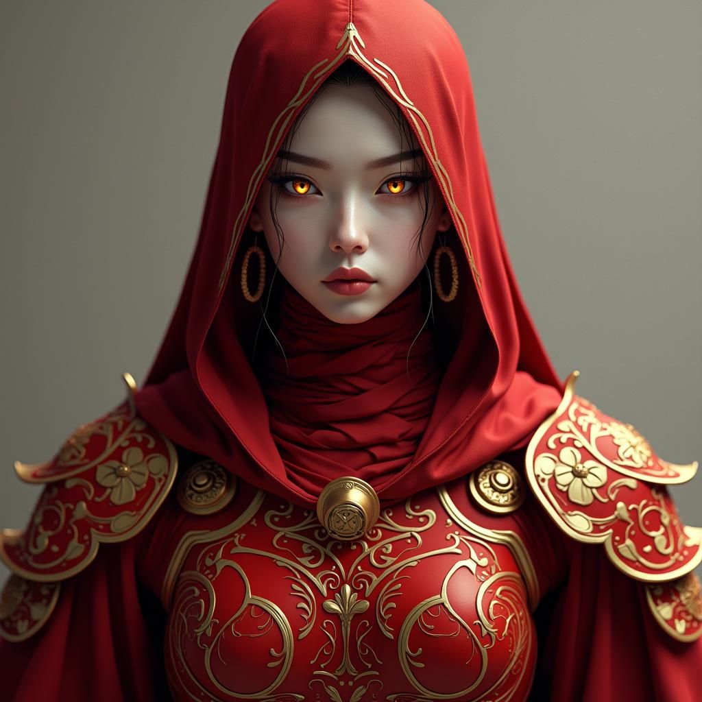 Blood Mage in Ornate Anime Style Armor