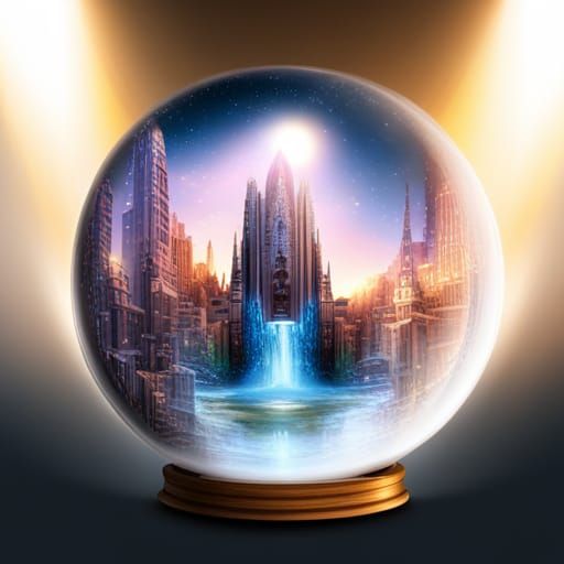 Angel and Unicorn in Mystical Snow Globe