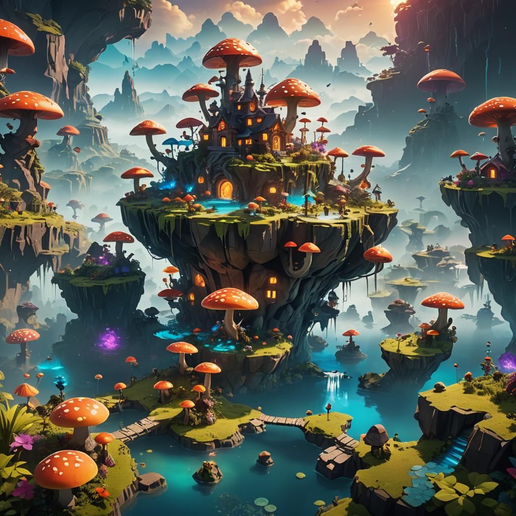 Vibrant Roblox Characters in Fantasy Landscape