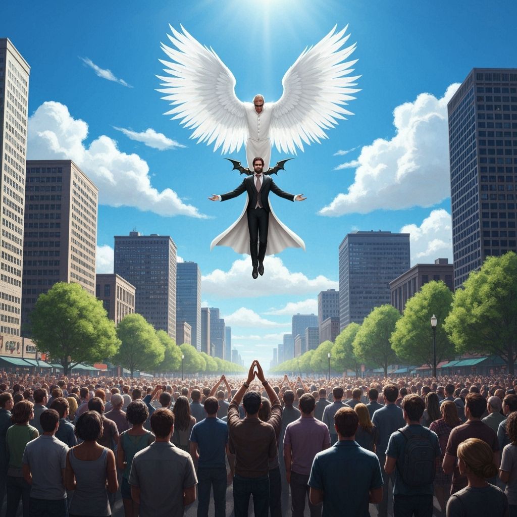 Lucifer's Descent: Photorealistic City Arrival