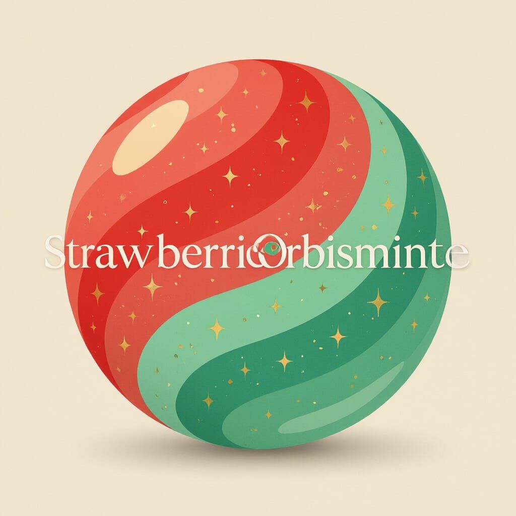 Cosmic Sweetness: Sphere with Strawberry Mint Gradient