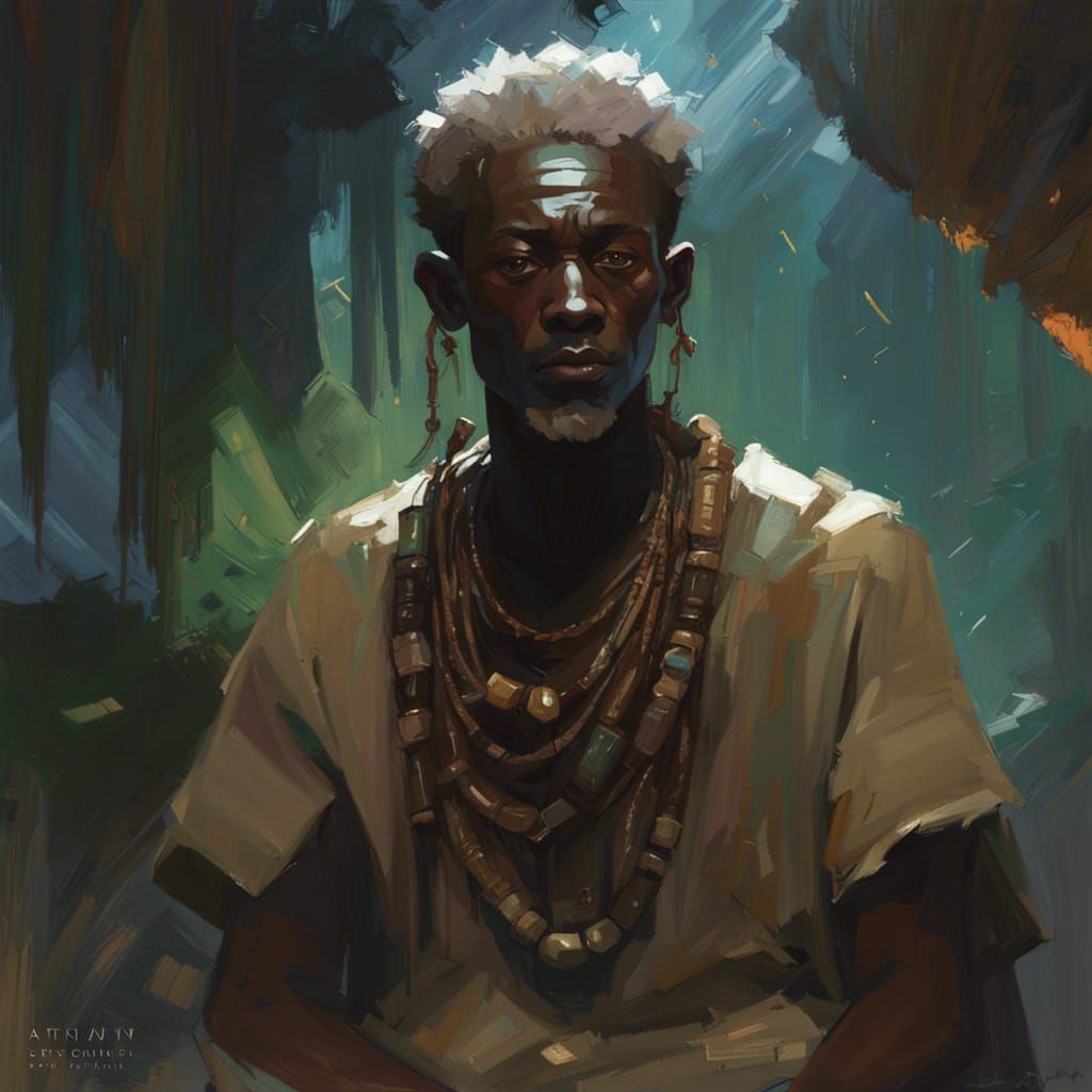 Majestic African Alien in Oil Painting Style