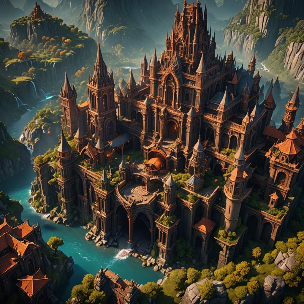 Diablo-Inspired Fantasy World Matte Painting