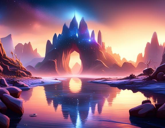 Fantastical Glittering Stars Matte Painting