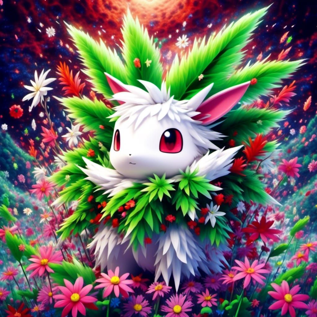Cute and Beautiful Shaymin Pokemon Digital Art
