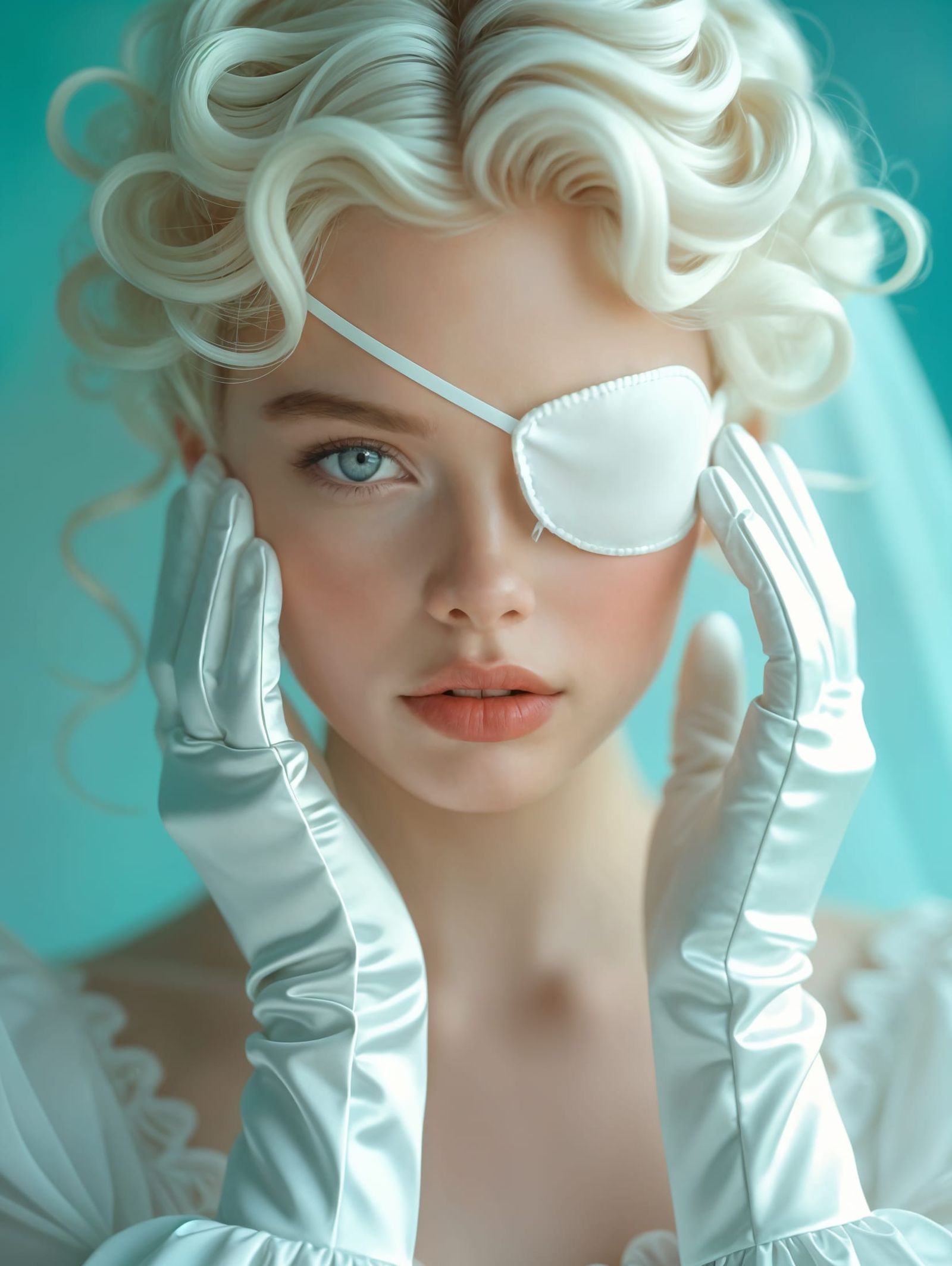 Fantasy Portrait of Woman with White Eye Patch