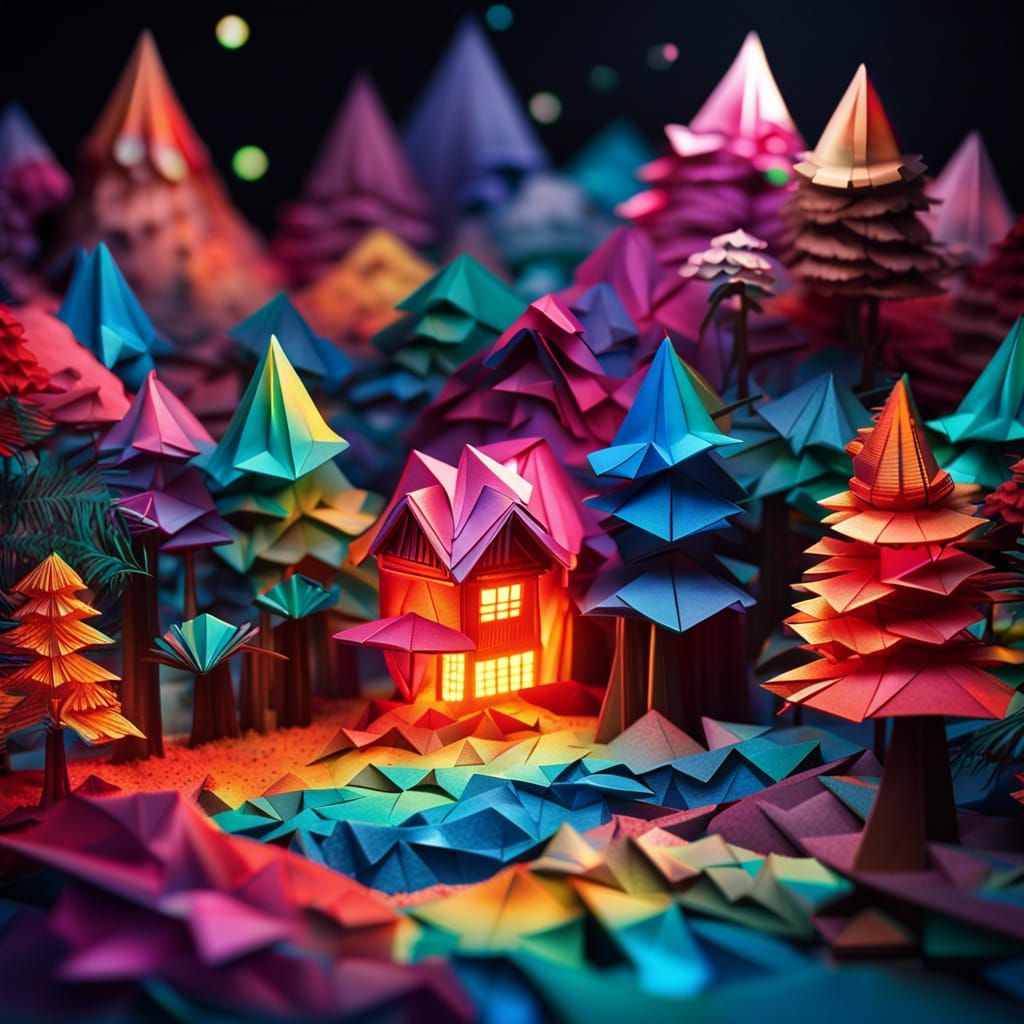 Origami House in the Woods