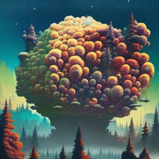 Corrosive Asteroid Forest: Digital Pop Art in 8K