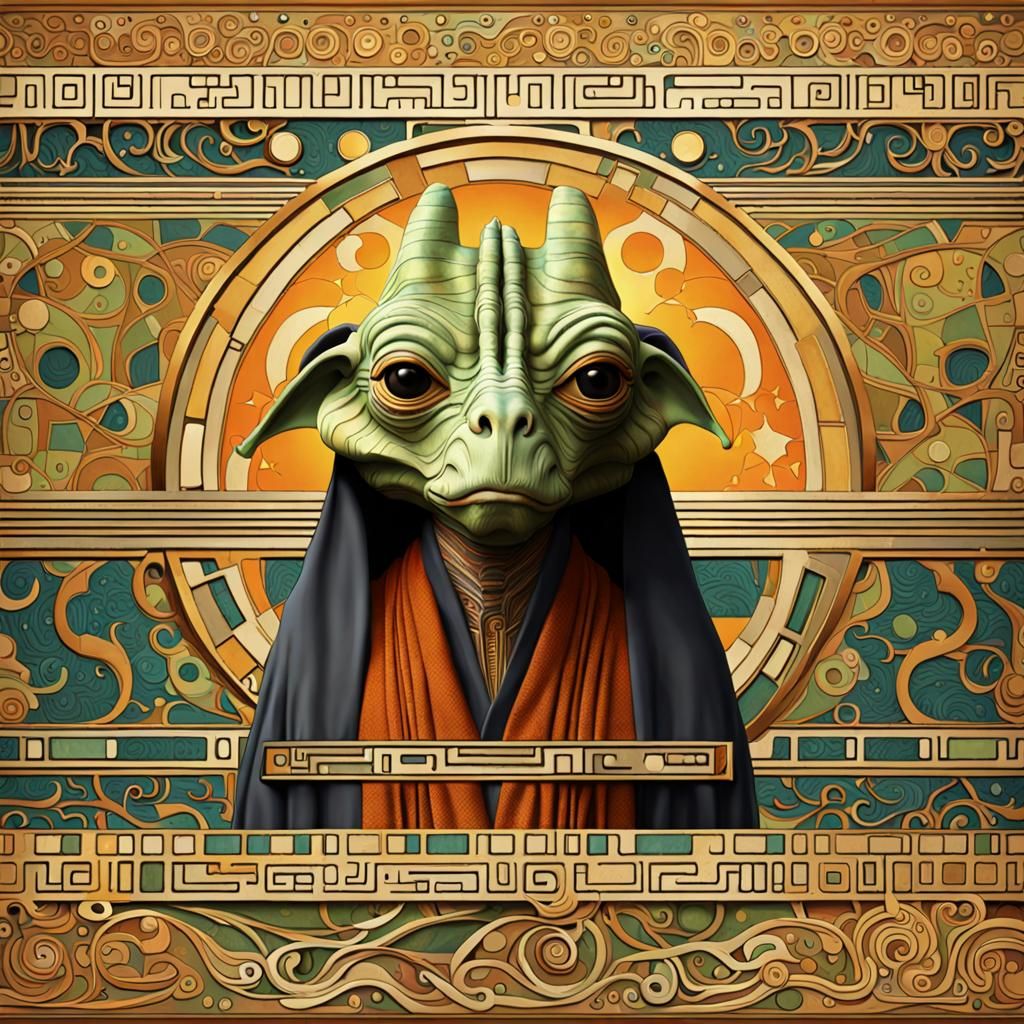 Luxurious Art Nouveau Portrait in 3D