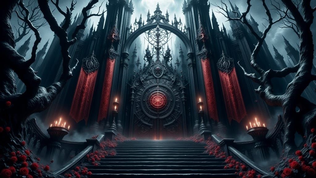 Gothic Vampire Gate in Dark Fantasy Style