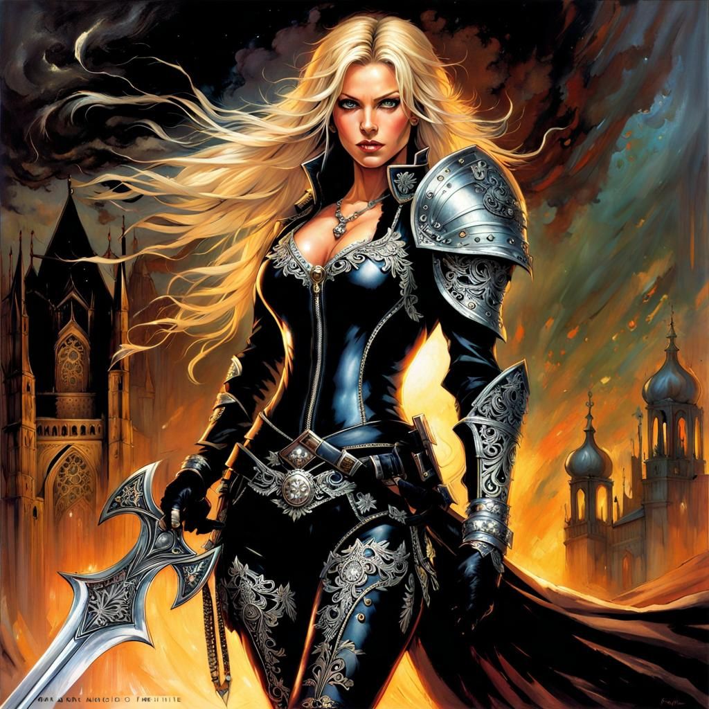 Gothic Mexican Woman in Armour Fantasy Art