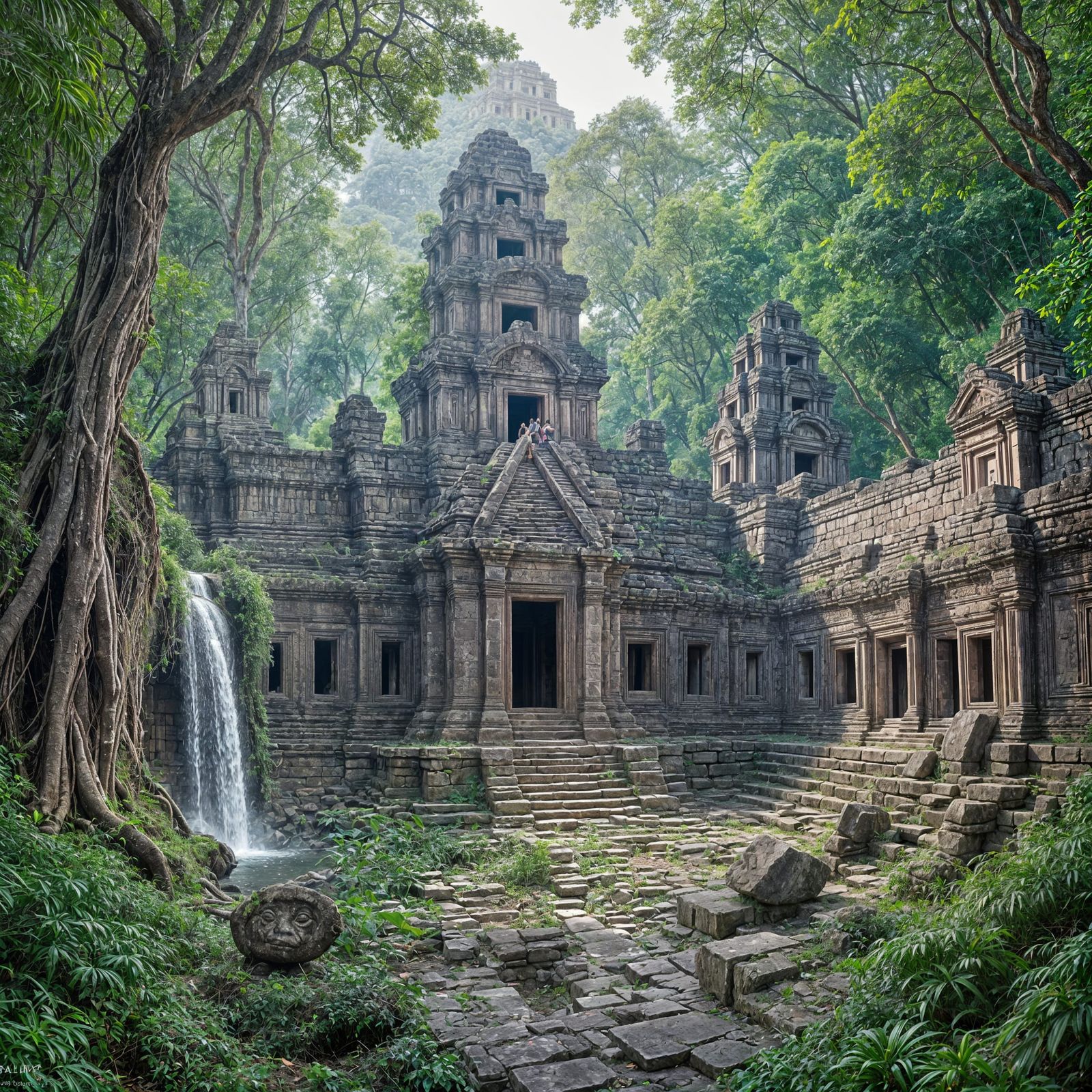Lost Ancient City Hidden in Dense Jungle, Maya Angkor Wat St...